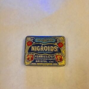 Vintage Tin Box - Blue and Gold